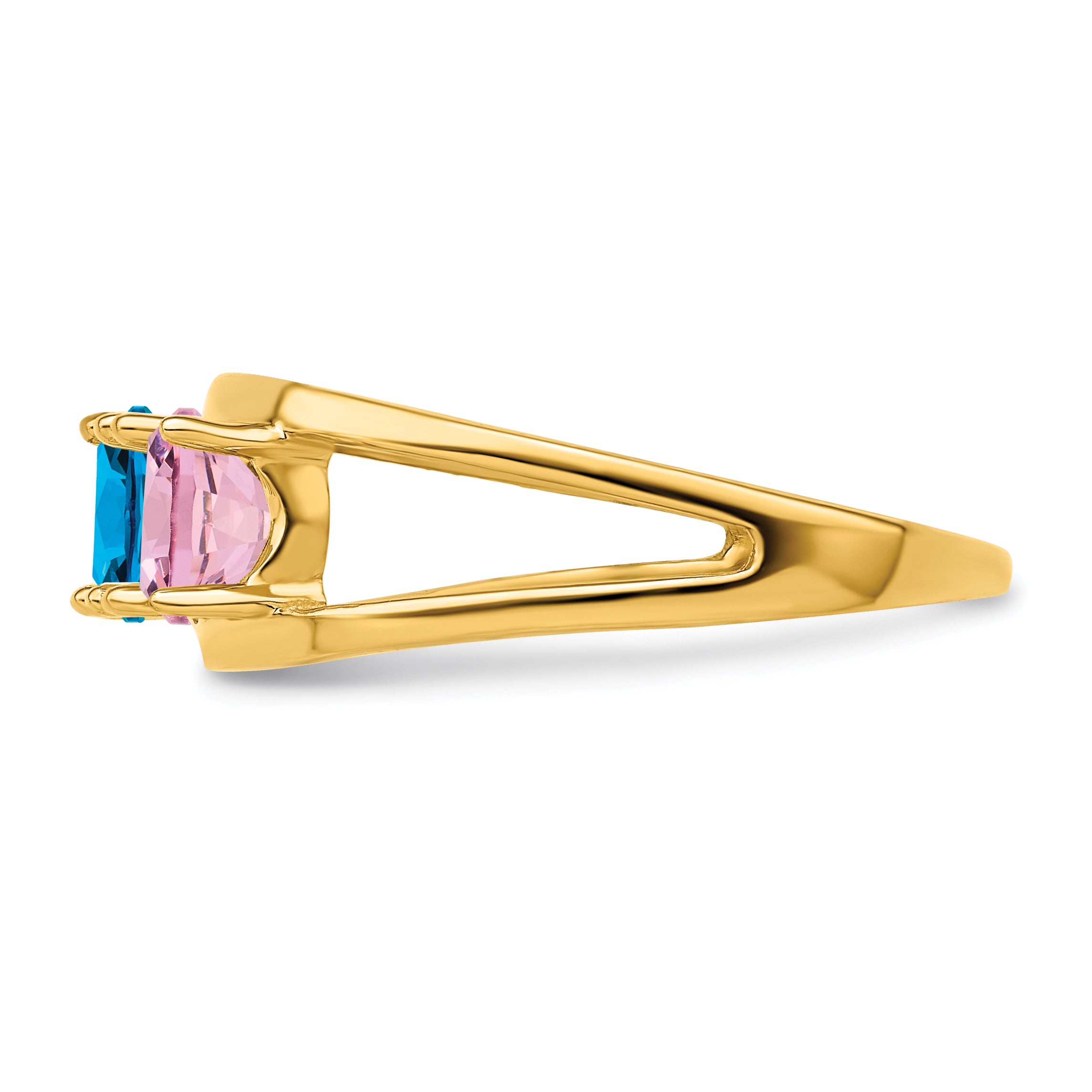 14k Genuine 4 Stone Mother's Ring - 7 / Genuine