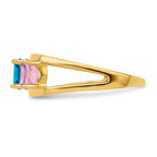14k Genuine 4 Stone Mother's Ring - 7 / Genuine