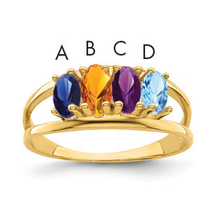 14k Synthetic Family Jewelry Ring Main image
