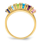 14k Genuine 6 Stone Mother's Ring - 7 / Genuine