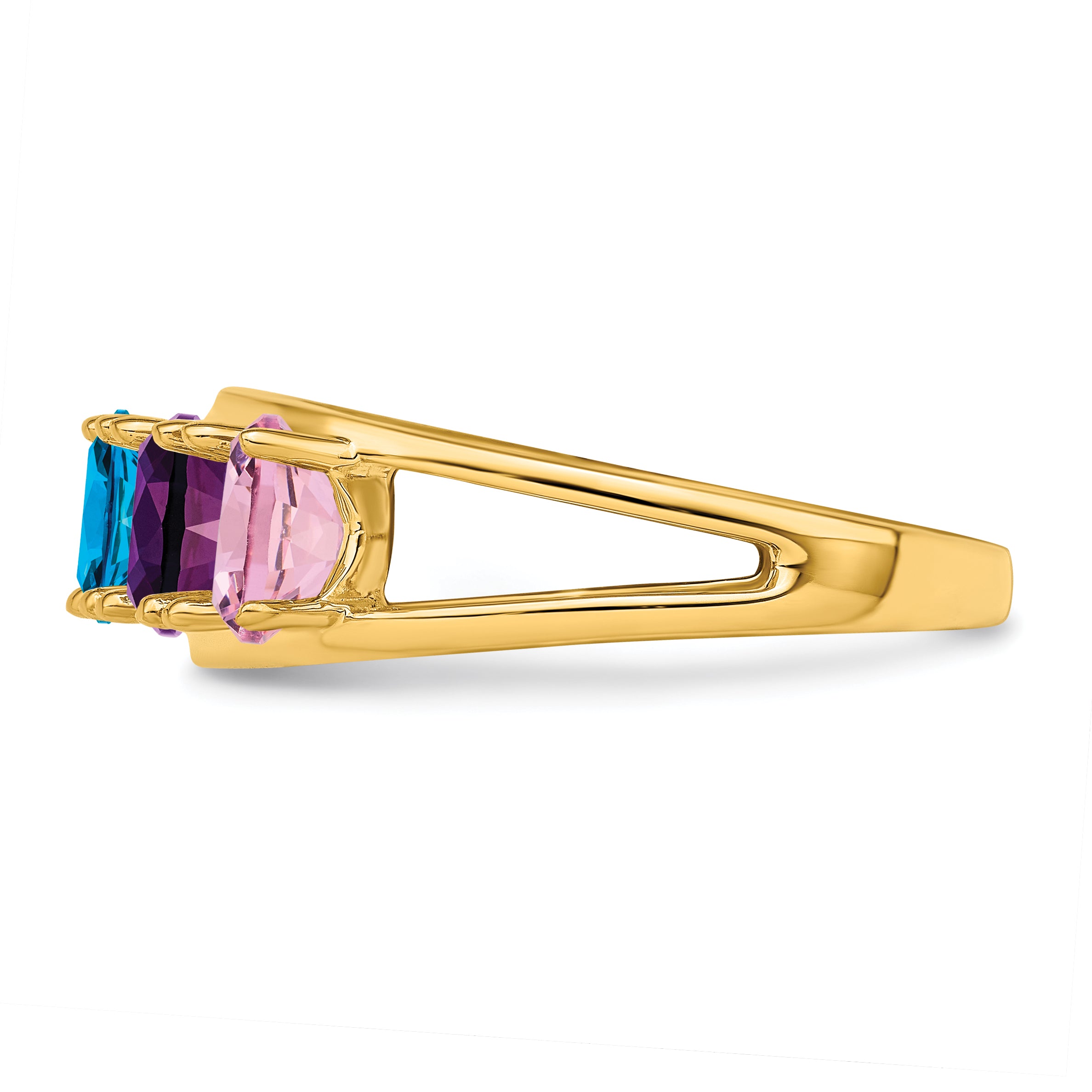 14k Genuine 6 Stone Mother's Ring - 7 / Genuine
