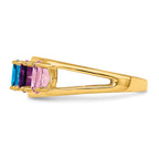 14k Genuine 6 Stone Mother's Ring - 7 / Genuine