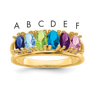14k Synthetic Family Jewelry Ring Main image