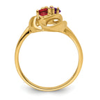 14k Genuine 2 Stone Mother's Ring - 7 / Genuine