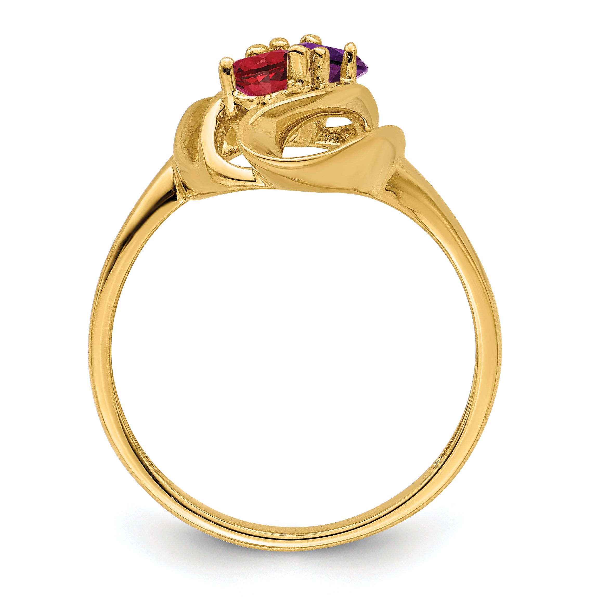 14k Genuine 2 Stone Mother's Ring - 7 / Genuine