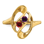 14k Genuine 2 Stone Mother's Ring - 7 / Genuine