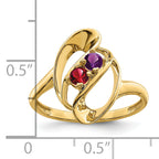 14k Genuine 2 Stone Mother's Ring - 7 / Genuine