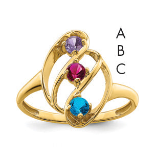 14k Synthetic Family Jewelry Ring Main image