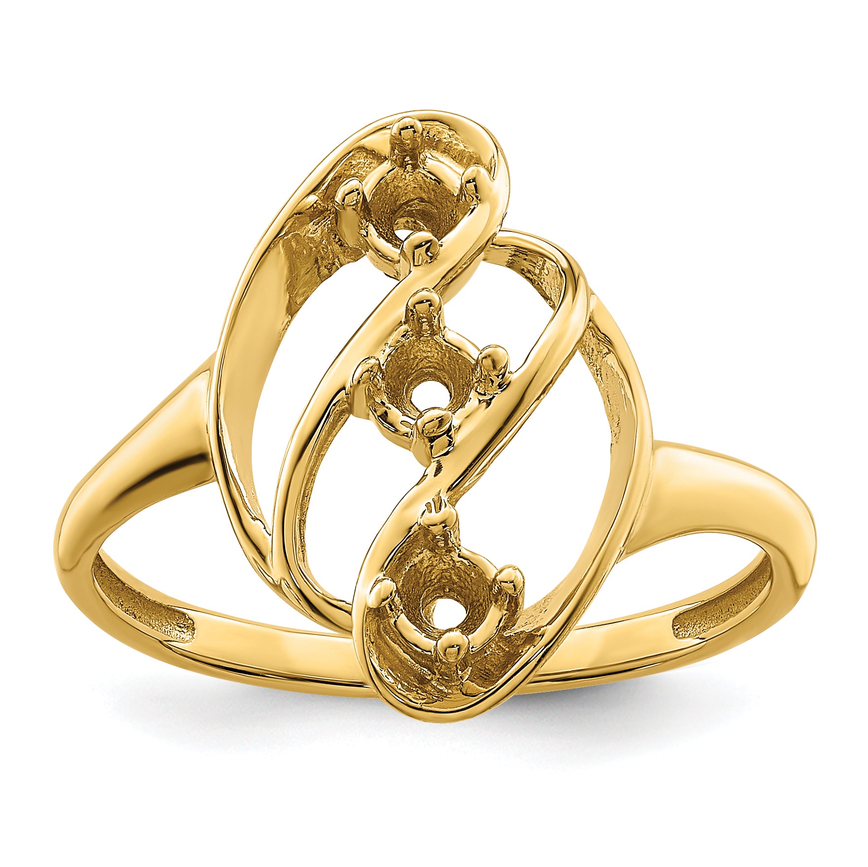 14k Genuine 3 Stone Mother's Ring - 7 / Genuine