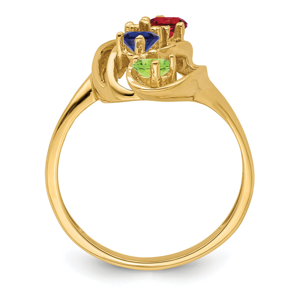 14k Genuine 4 Stone Mother's Ring - 7 / Genuine