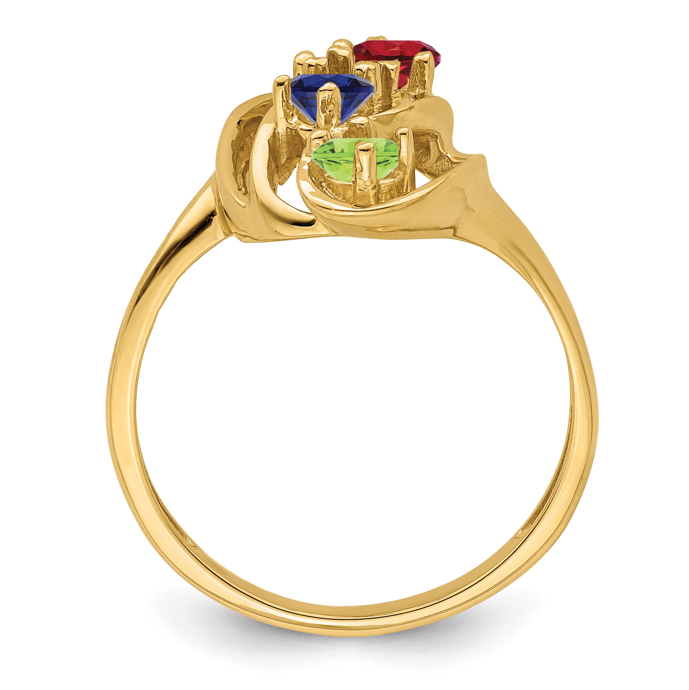 14k Genuine 4 Stone Mother's Ring - 7 / Genuine