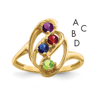 14k Synthetic Family Jewelry Ring Main image