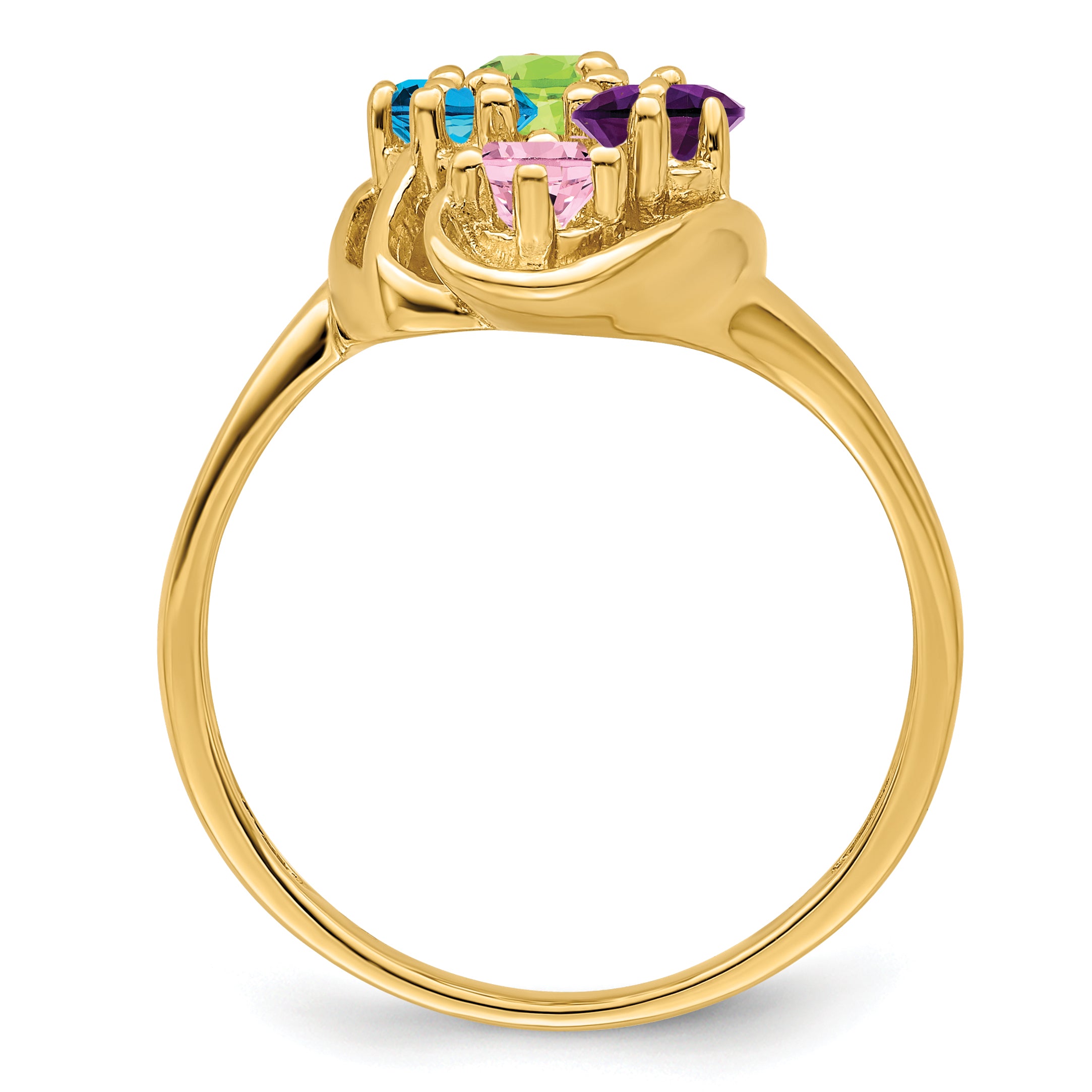 14k Genuine 6 Stone Mother's Ring - 7 / Genuine