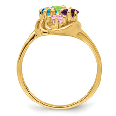 14k Genuine 6 Stone Mother's Ring - 7 / Genuine