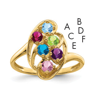 14k Synthetic Family Jewelry Ring Main image