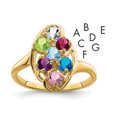 14k Synthetic Family Jewelry Ring