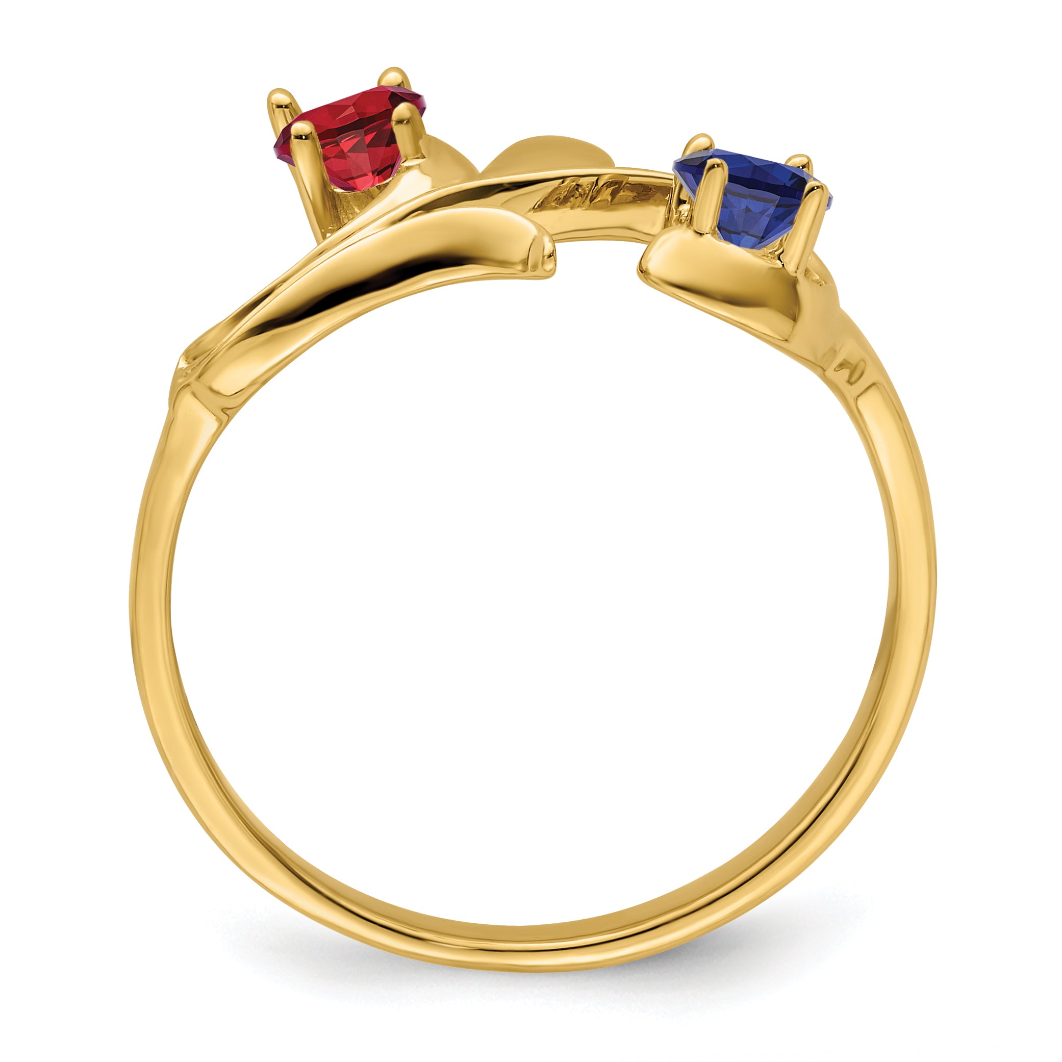 14k Genuine 2 Stone Mother's Ring - 7 / Genuine
