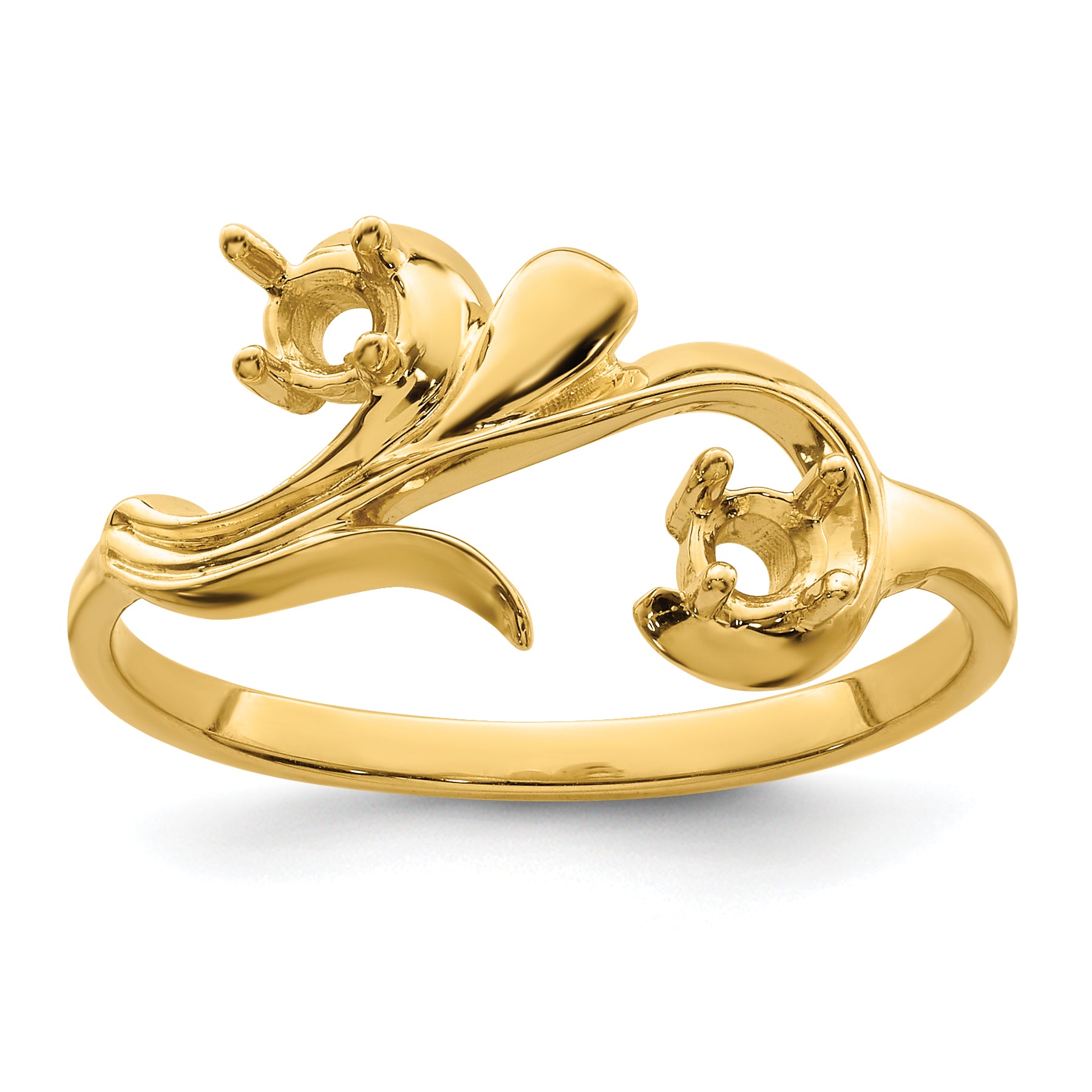 14k Genuine 2 Stone Mother's Ring - 7 / Genuine