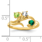 14k Genuine 3 Stone Mother's Ring - 7 / Genuine