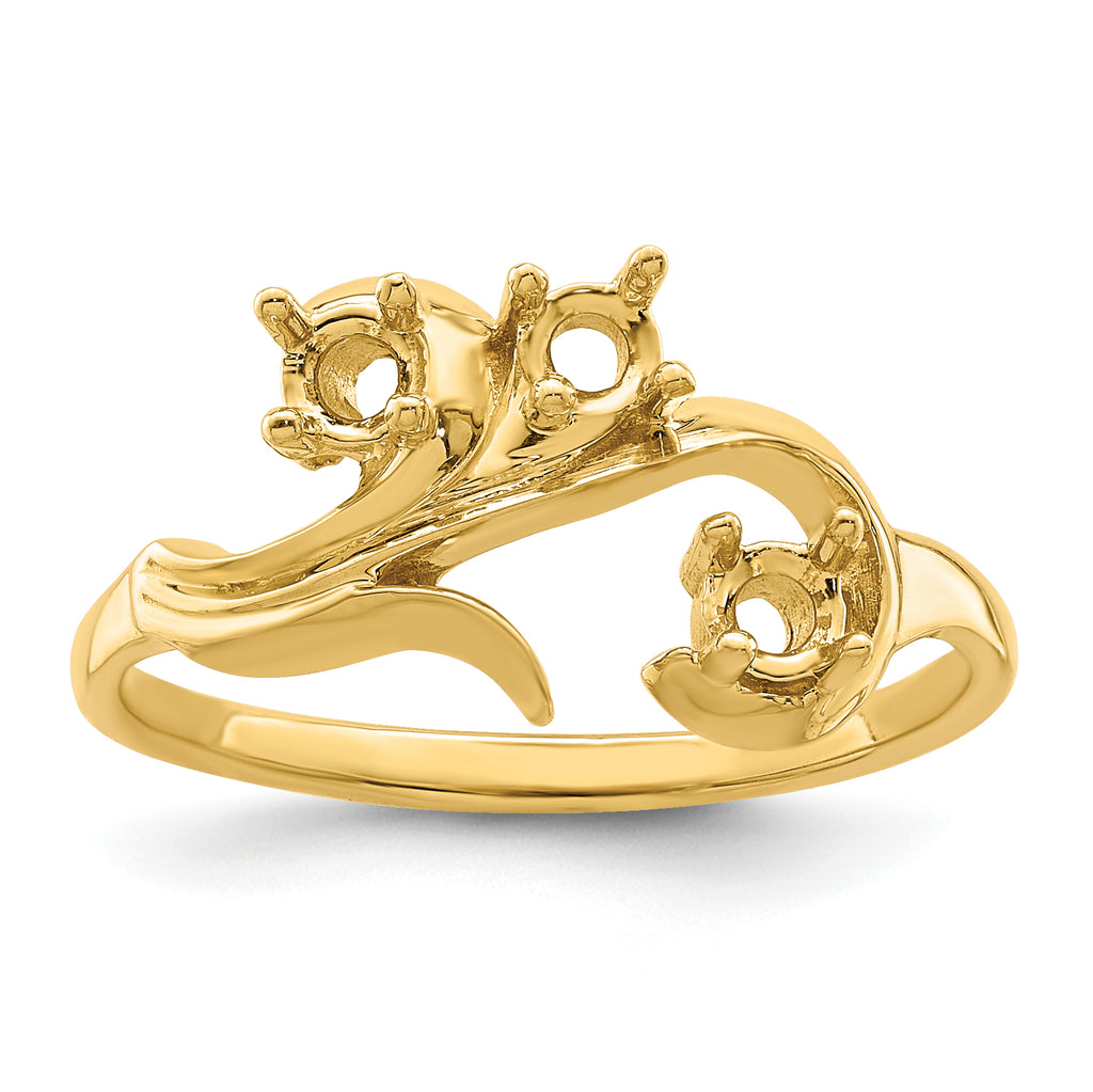 14k Genuine 3 Stone Mother's Ring - 7 / Genuine