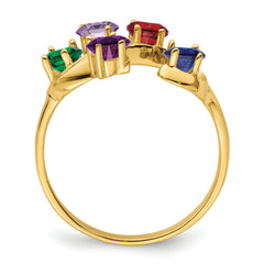 14k Genuine 5 Stone Mother's Ring - 7 / Genuine
