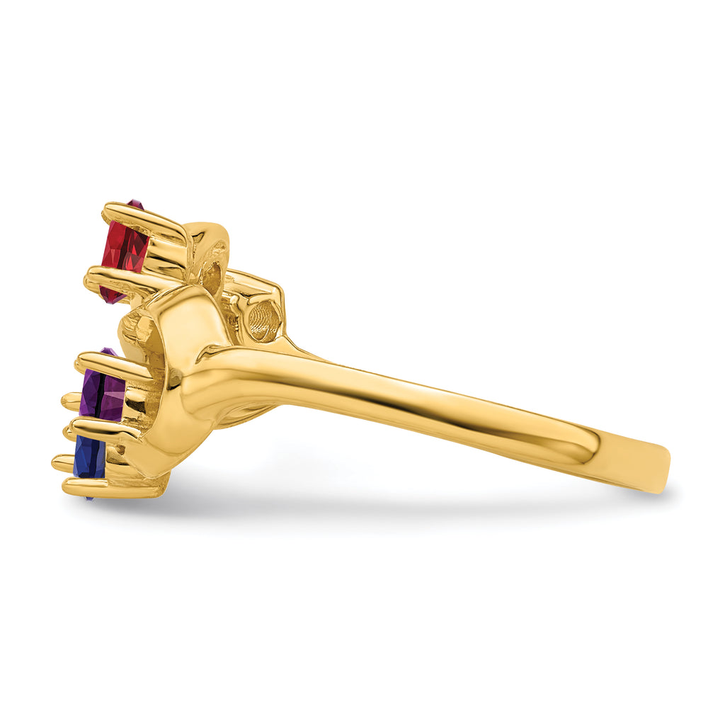 14k Genuine 5 Stone Mother's Ring - 7 / Genuine