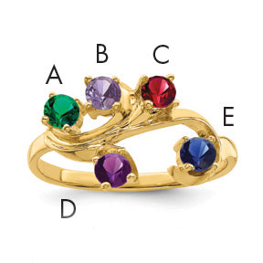 14k Synthetic Family Jewelry Ring Main image