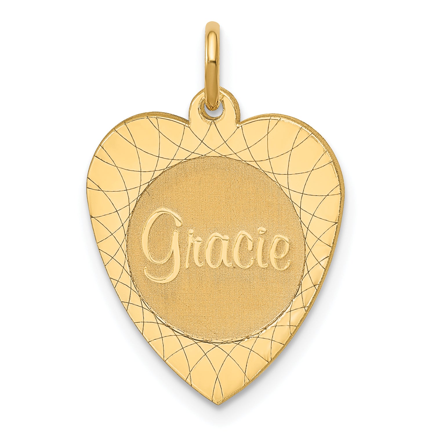 14K Large Heart Disc with Name Charm Main image