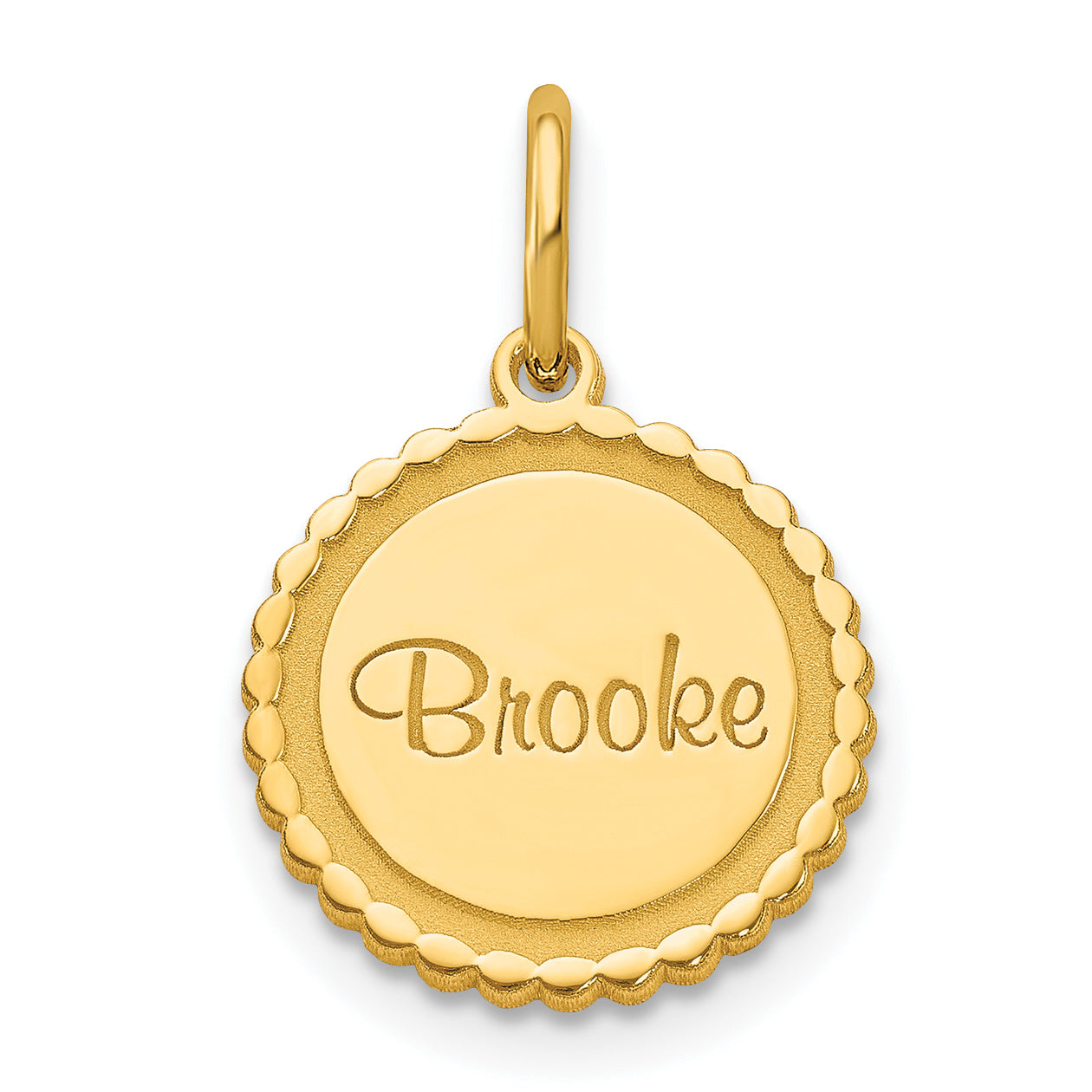 14k Scalloped Round Disc with Name Charm Main image