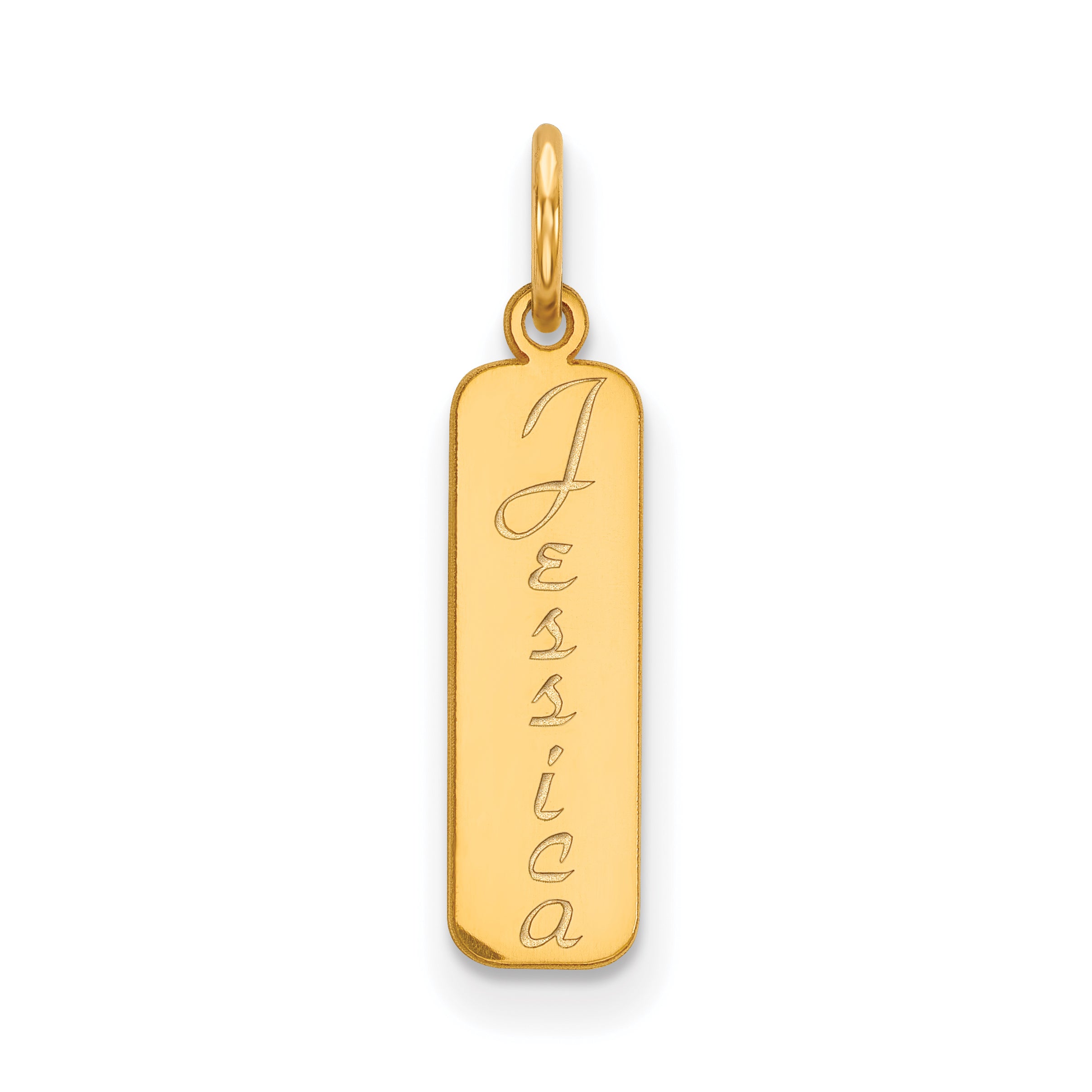 14K Vertical Script Font Name Bar Charm Main image
