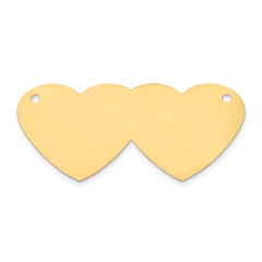 14K Double Heart Name Plate