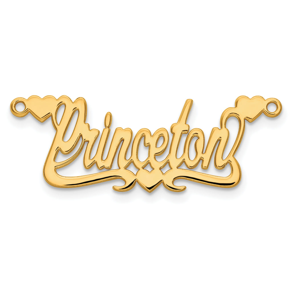 14K Polished Hearts Name Plate