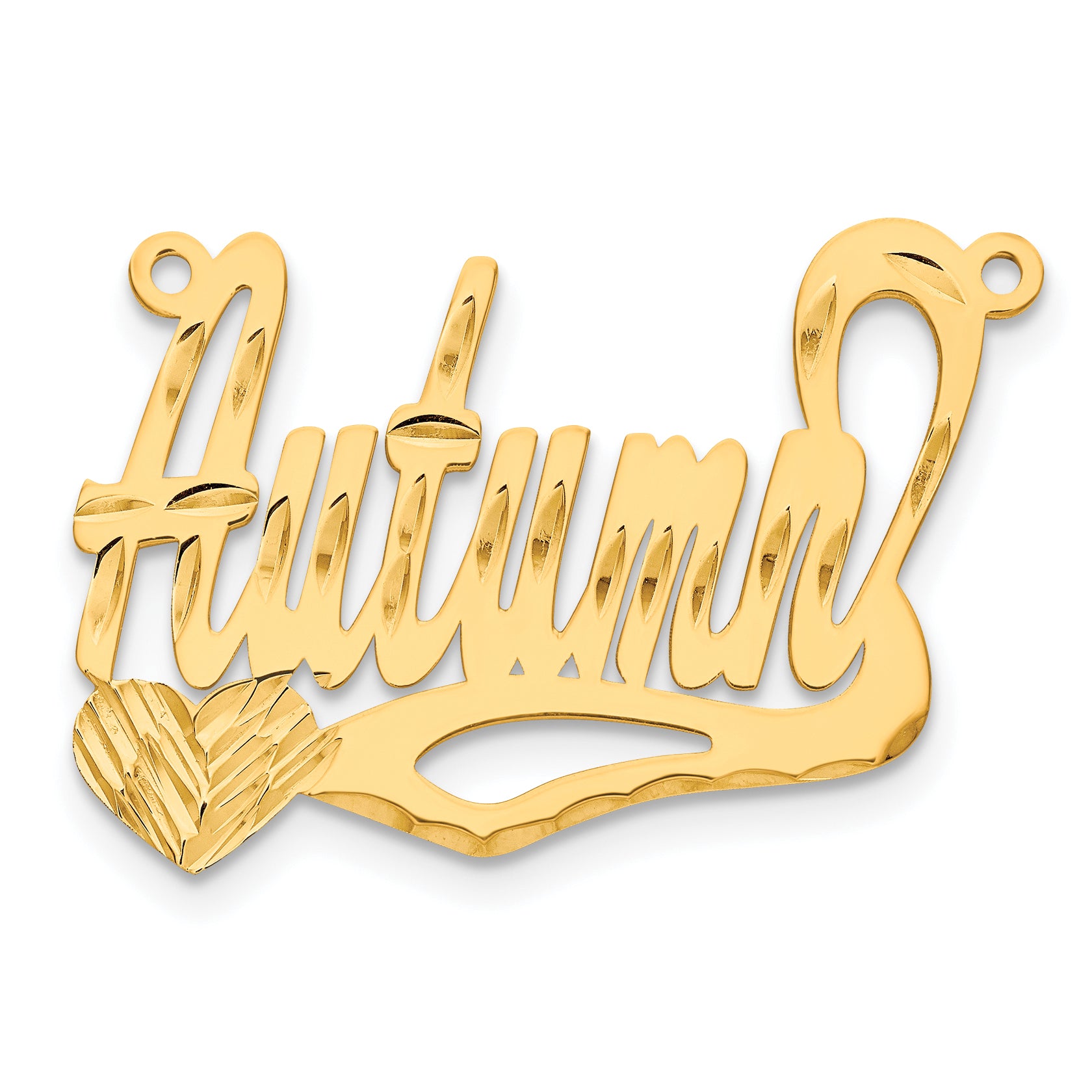 14K Diamond-cut Heart Name Plate Main image