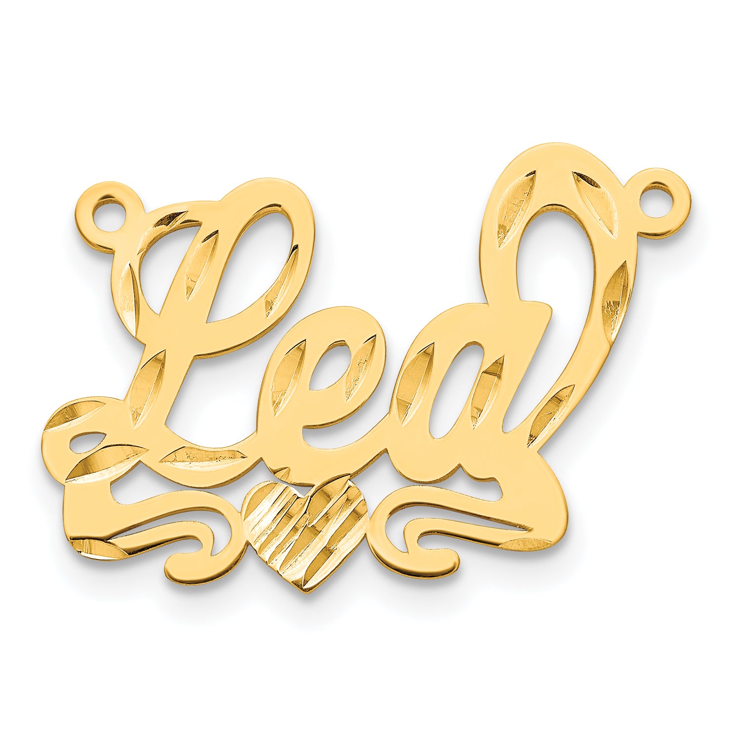 14K Diamond-cut Heart Name Plate Secondary image