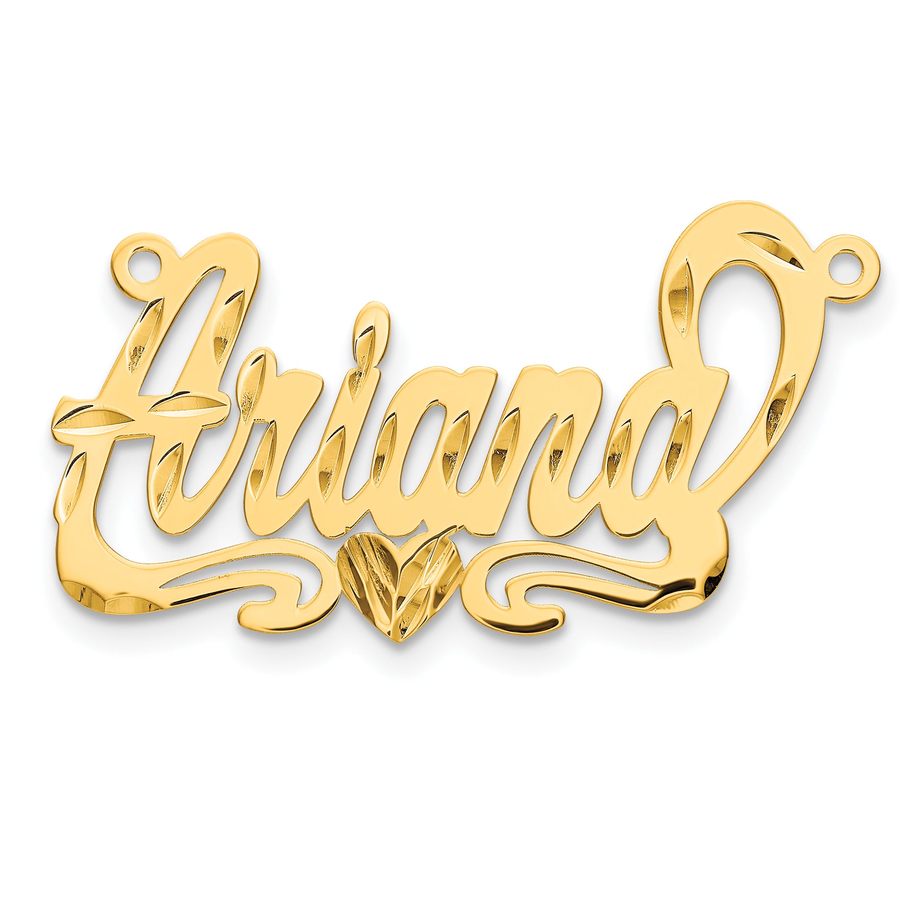 14K Diamond-cut Heart Name Plate Main image