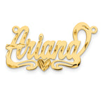 14K Diamond-cut Heart Name Plate