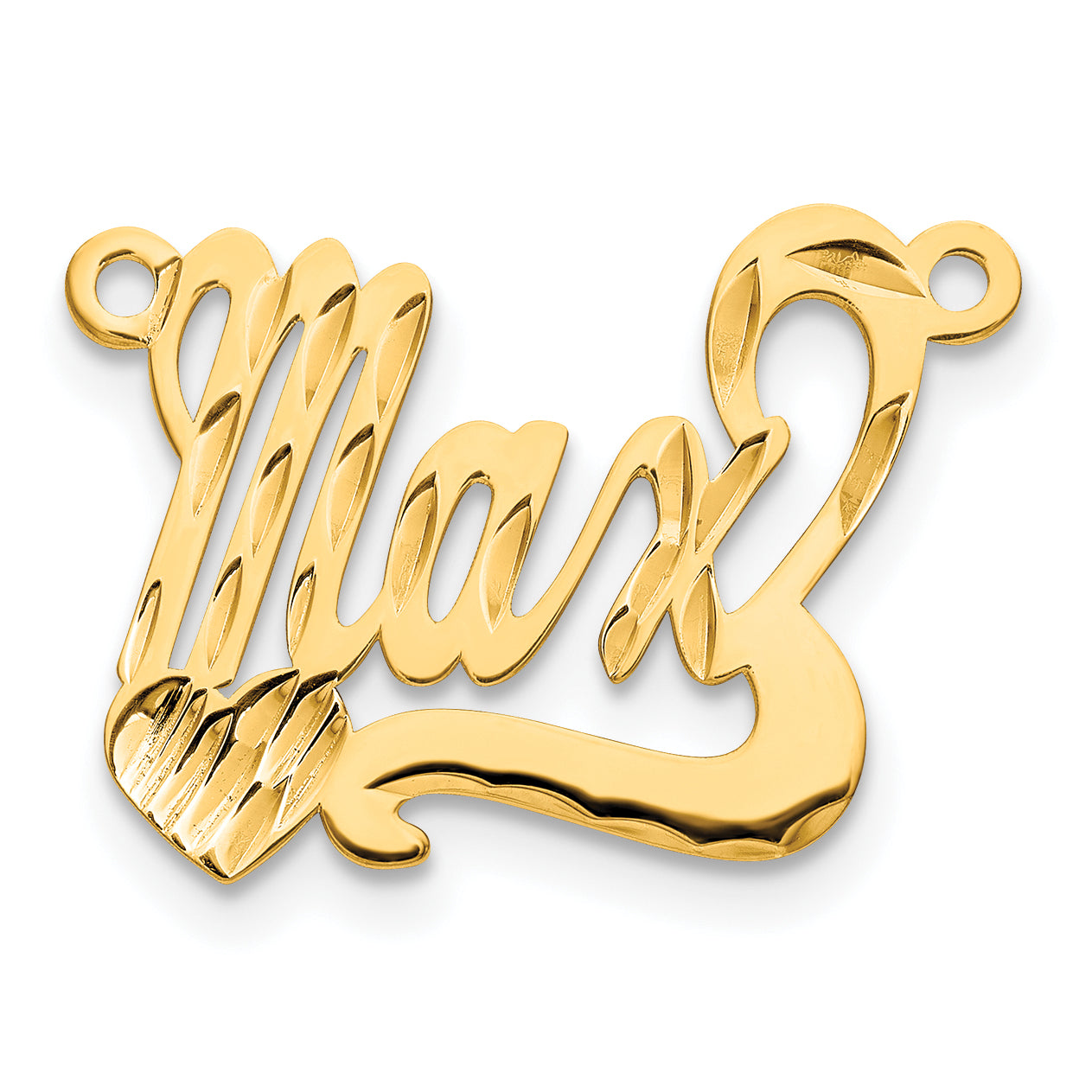14K Diamond-cut Heart Name Plate Secondary image