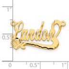 14K Diamond-cut Heart Name Plate
