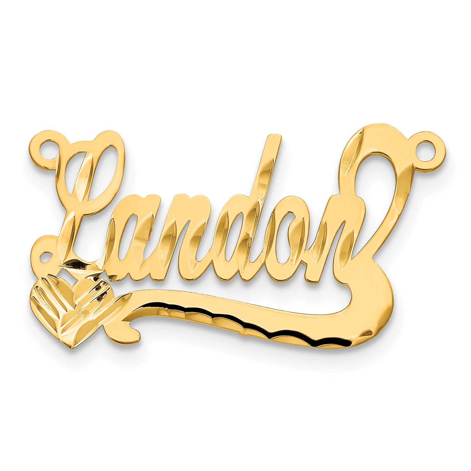 14K Diamond-cut Heart Name Plate Main image