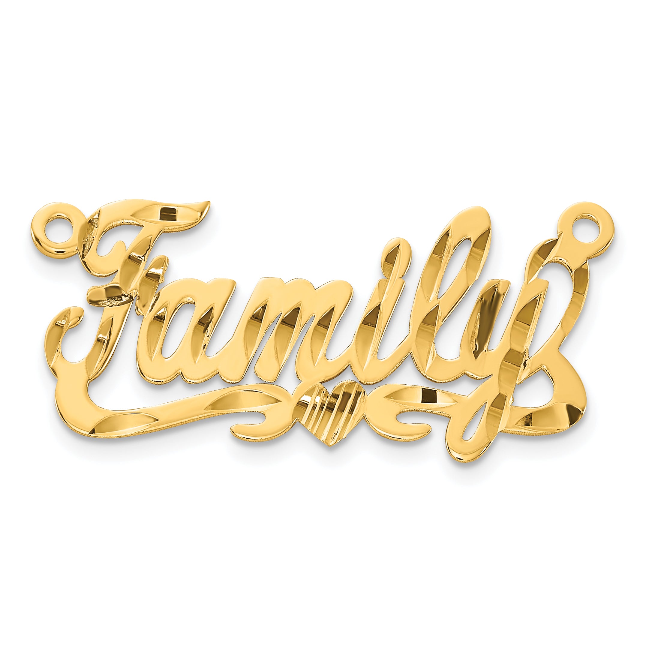 14K Diamond-cut with Heart Name Plate Main image