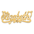 14KY Satin Diamond-cut with Heart Name Plate