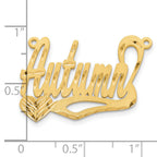 14K Satin Diamond-cut Heart Name Plate