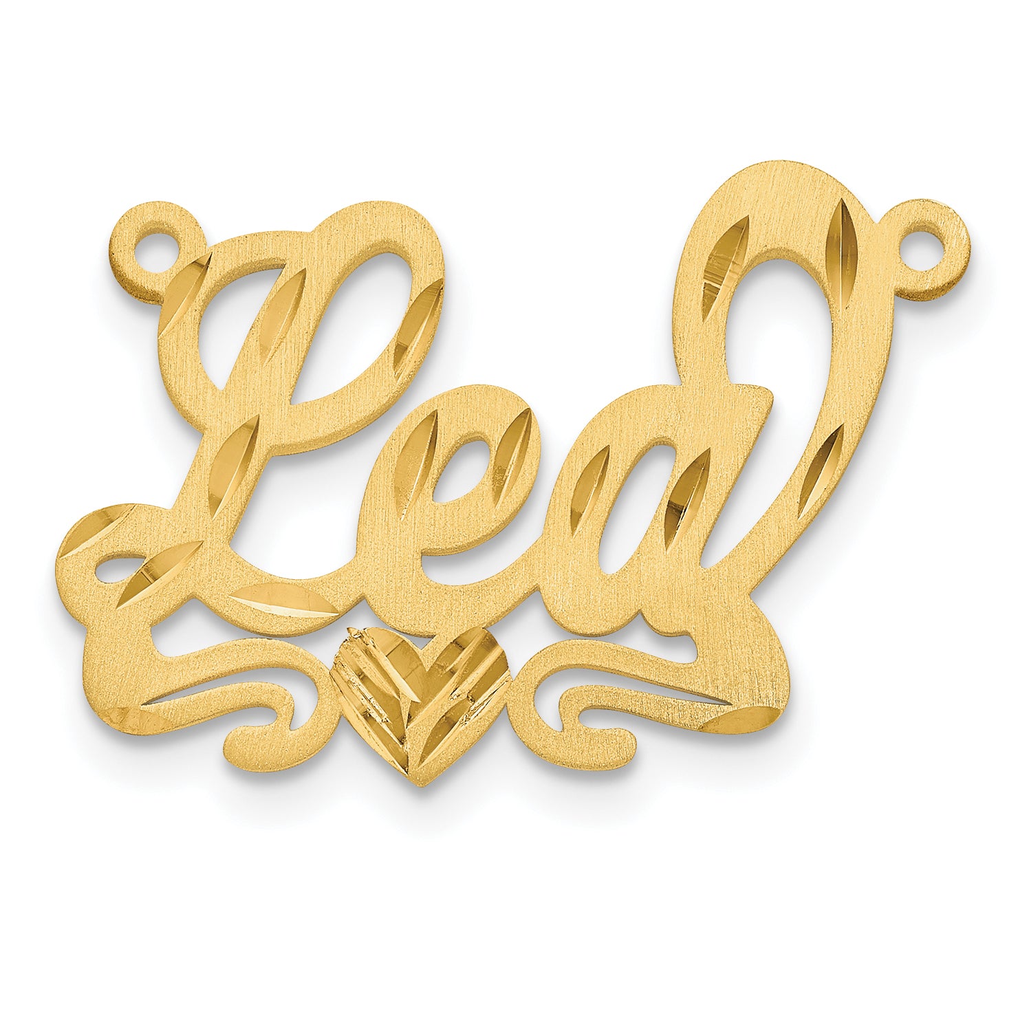 14K Satin Diamond-cut Heart Name Plate Secondary image