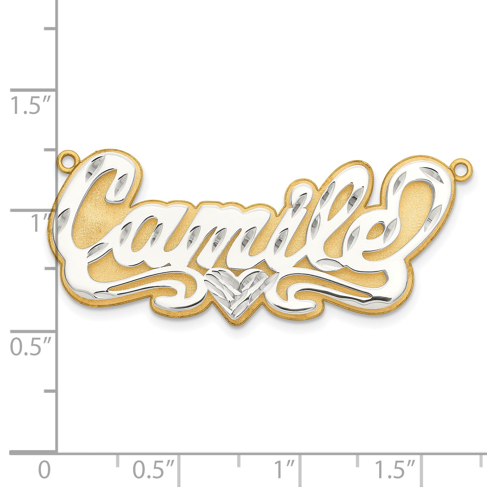 14K 3D Two-tone Diamond-cut Name Plate