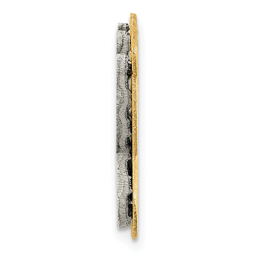 14K 3D Two-tone Polished Name Plate