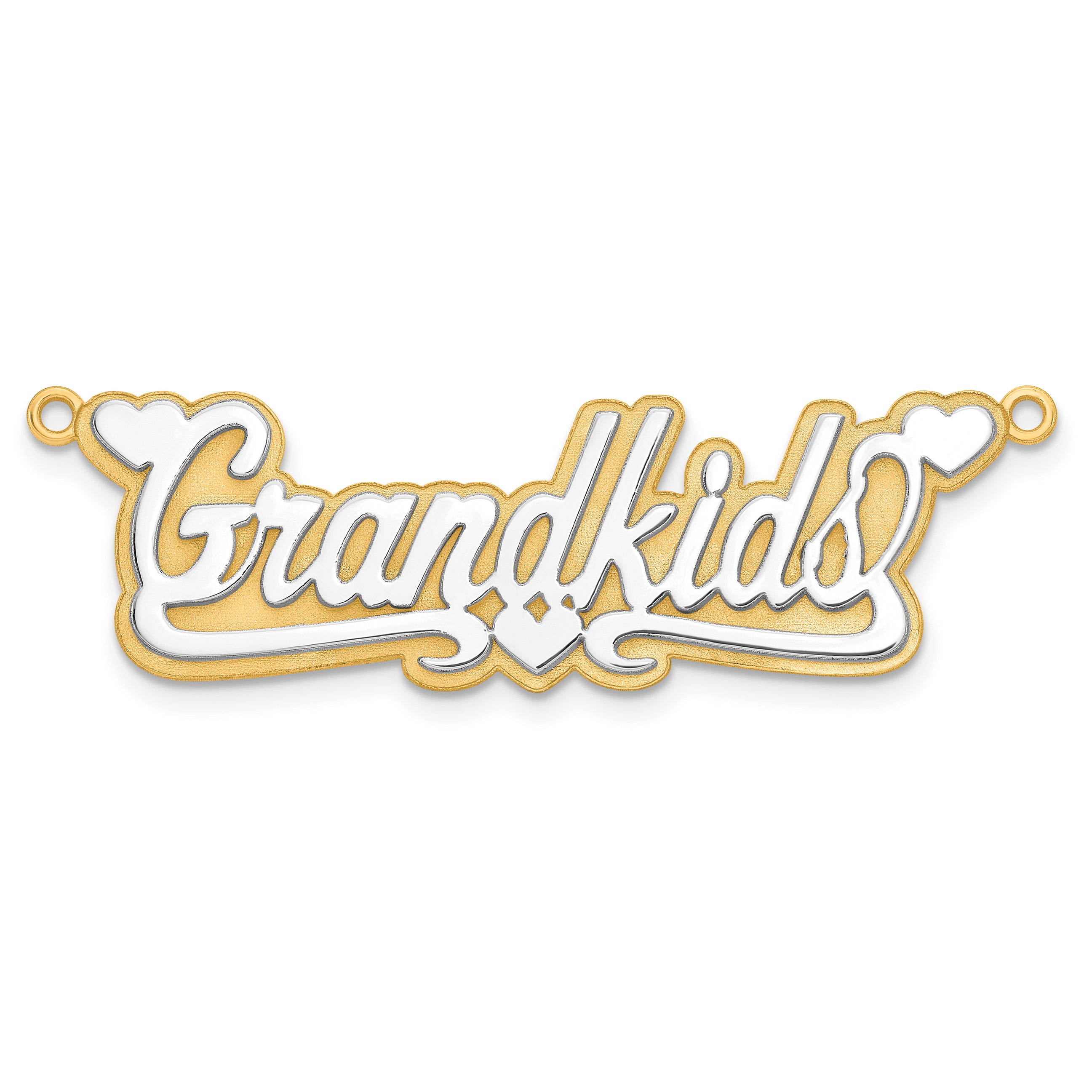 14K 3D Two-tone Polished Name Plate