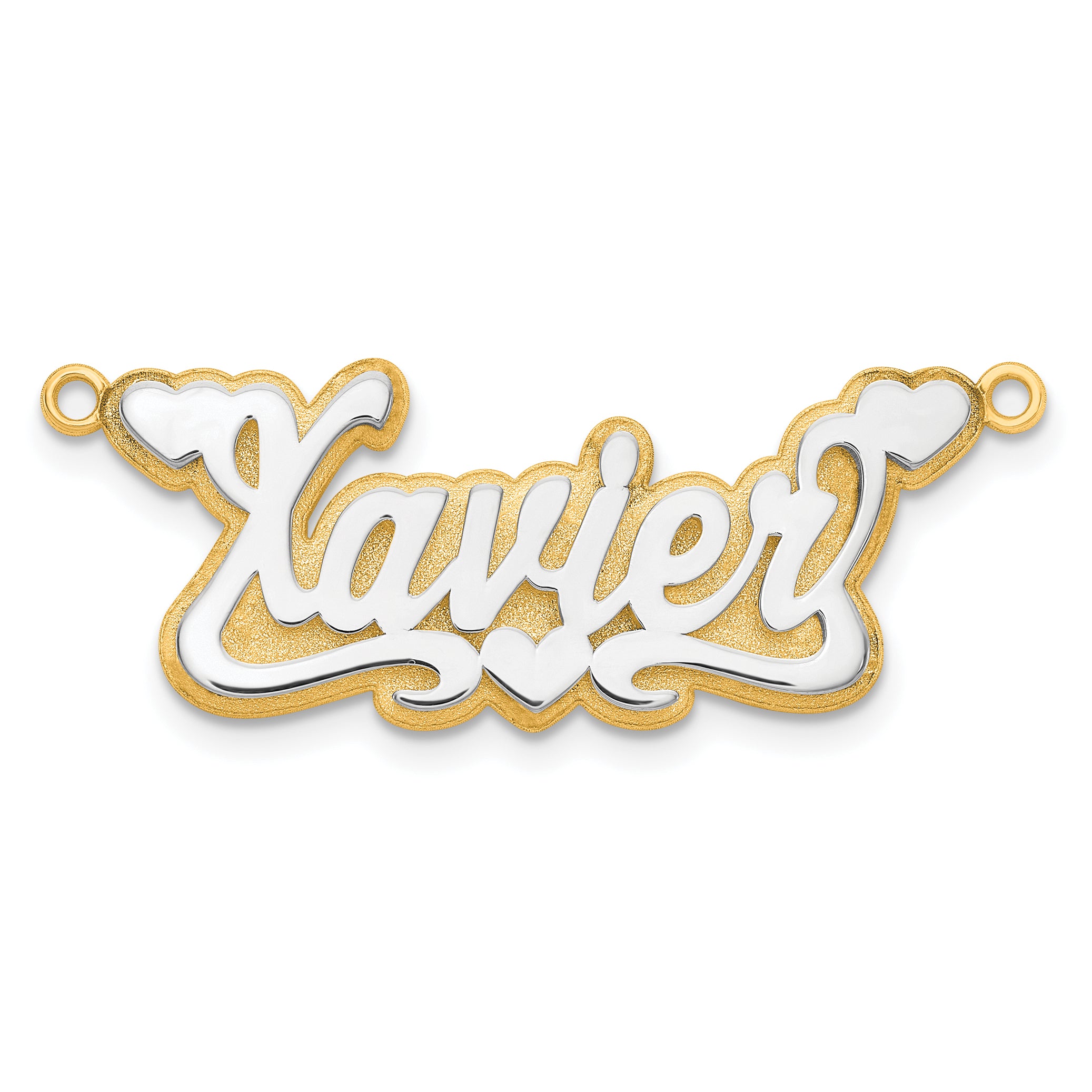 14K 3D Two-tone Polished Name Plate Main image