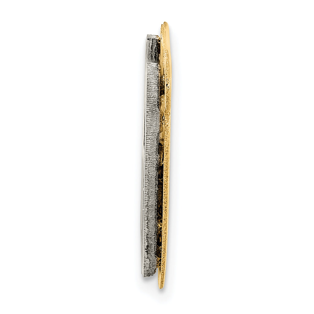 14K 3D Two-tone Polished Name Plate