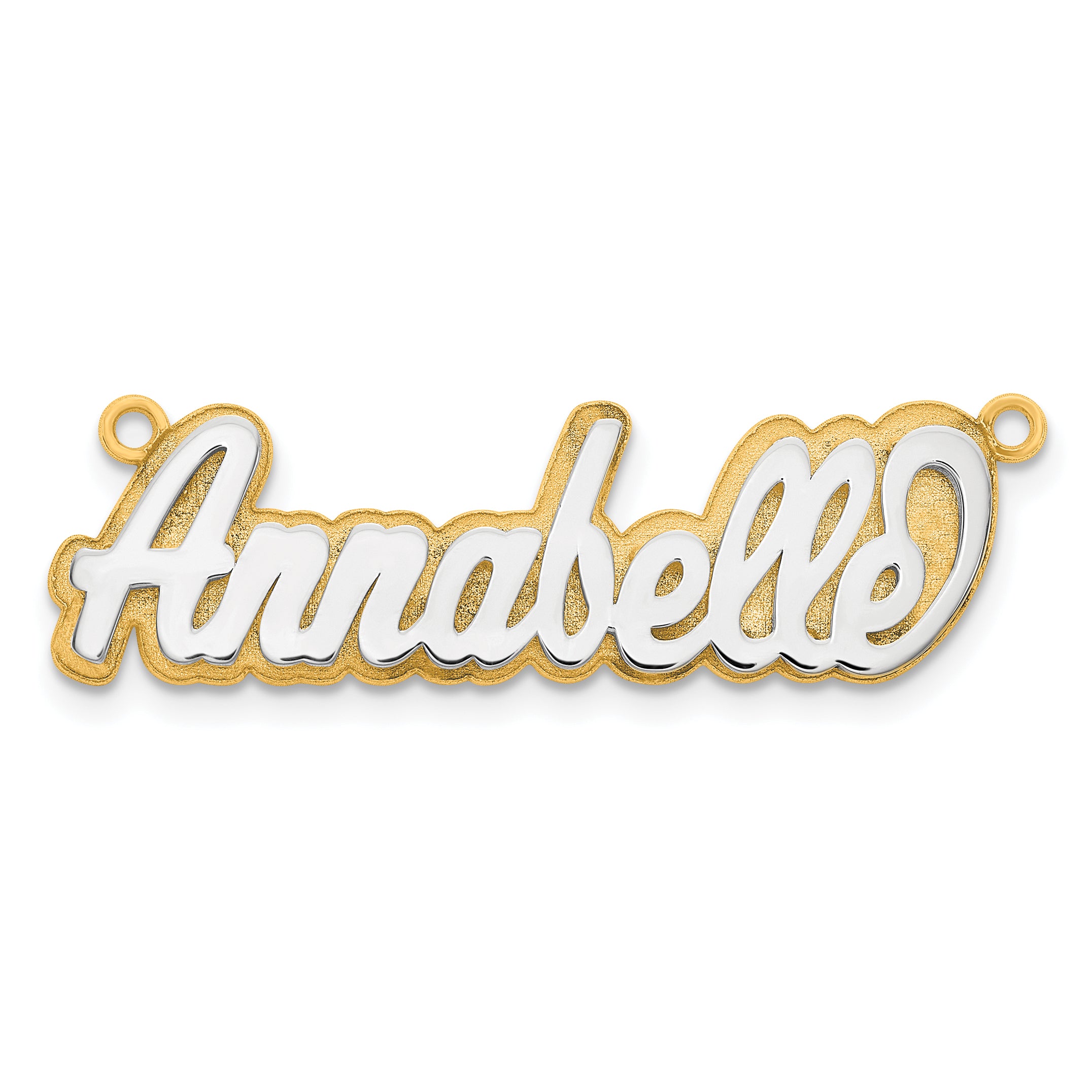 14K 3D Two-tone Polished Name Plate