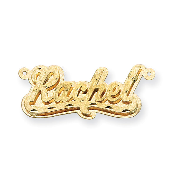 14k Satin Diamond-cut 3D Name Plate Main image